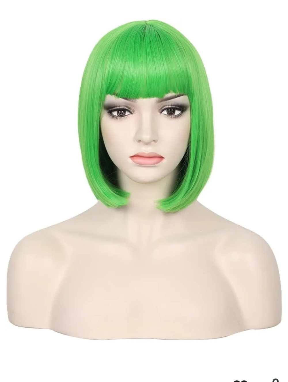 New Light Green 12in Short Straight Synthetic Wig